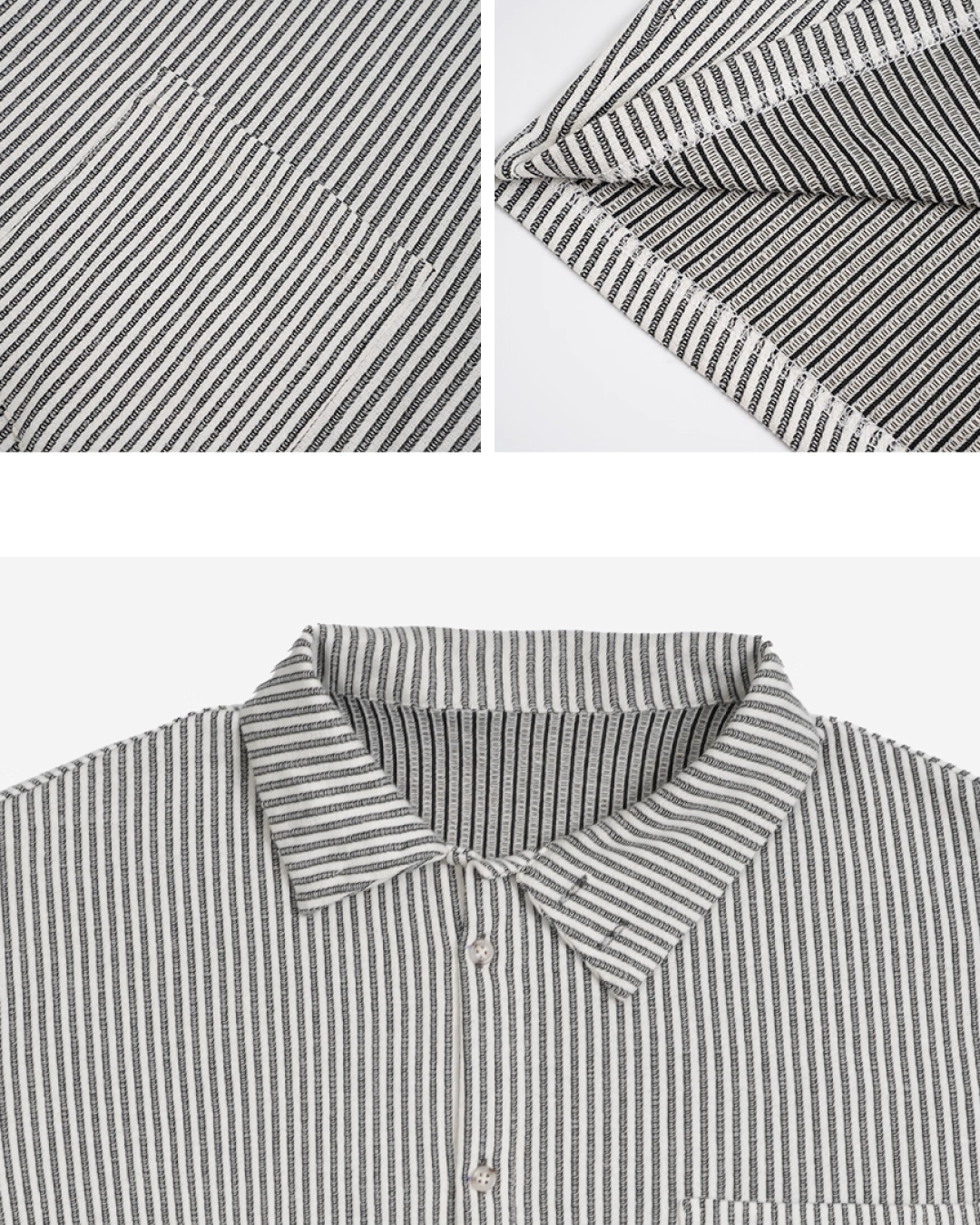 ストライプハイネックシャツ B0017