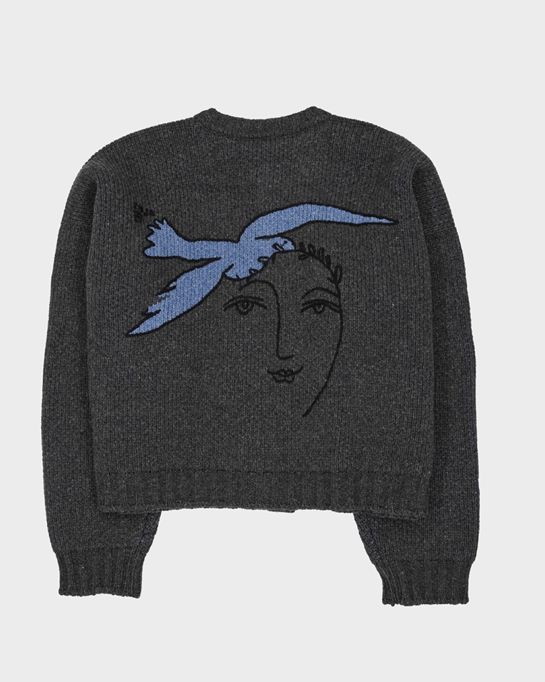 短丈バックプリントカーディガン B0021