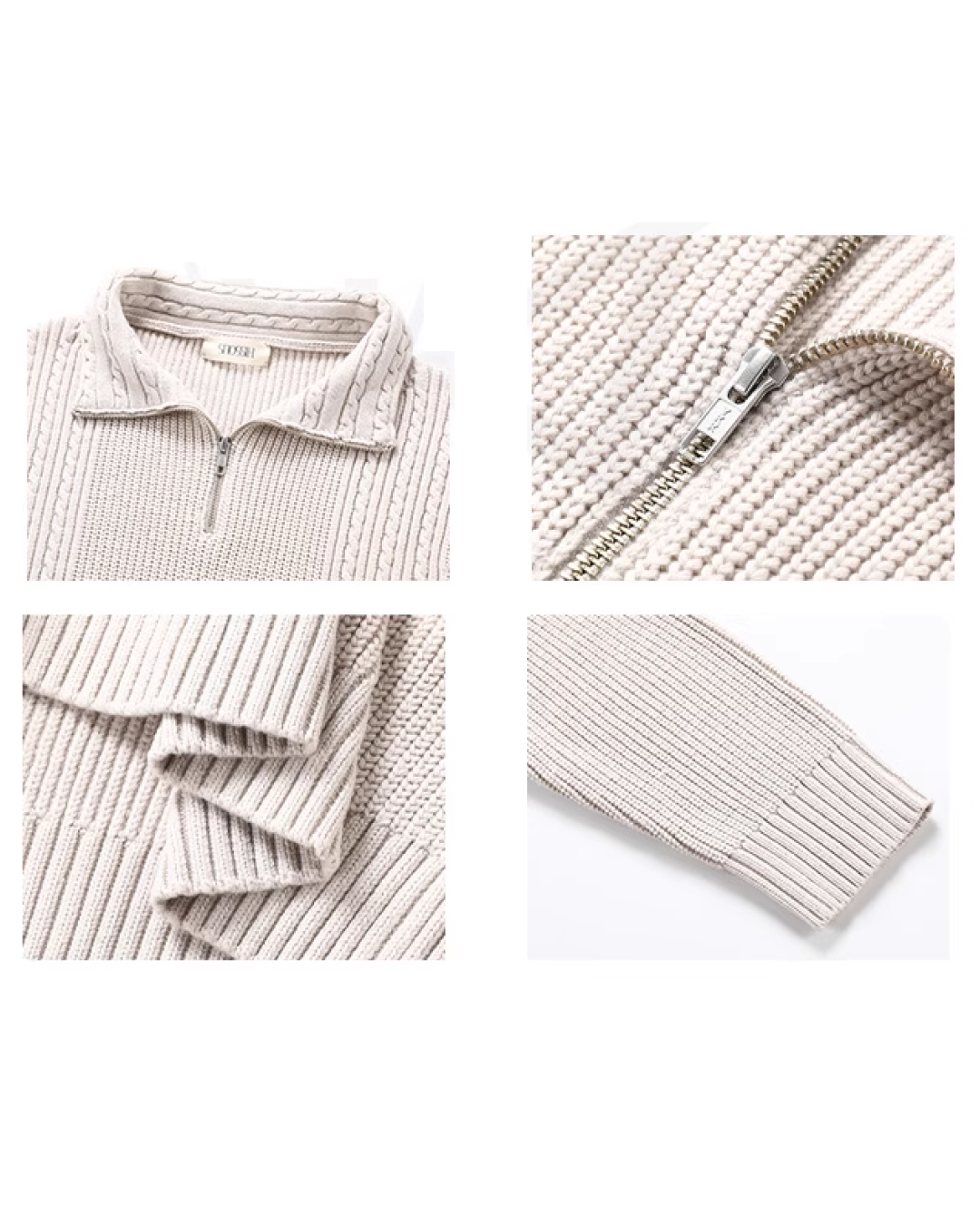 ケーブルハーフジップニット B0045