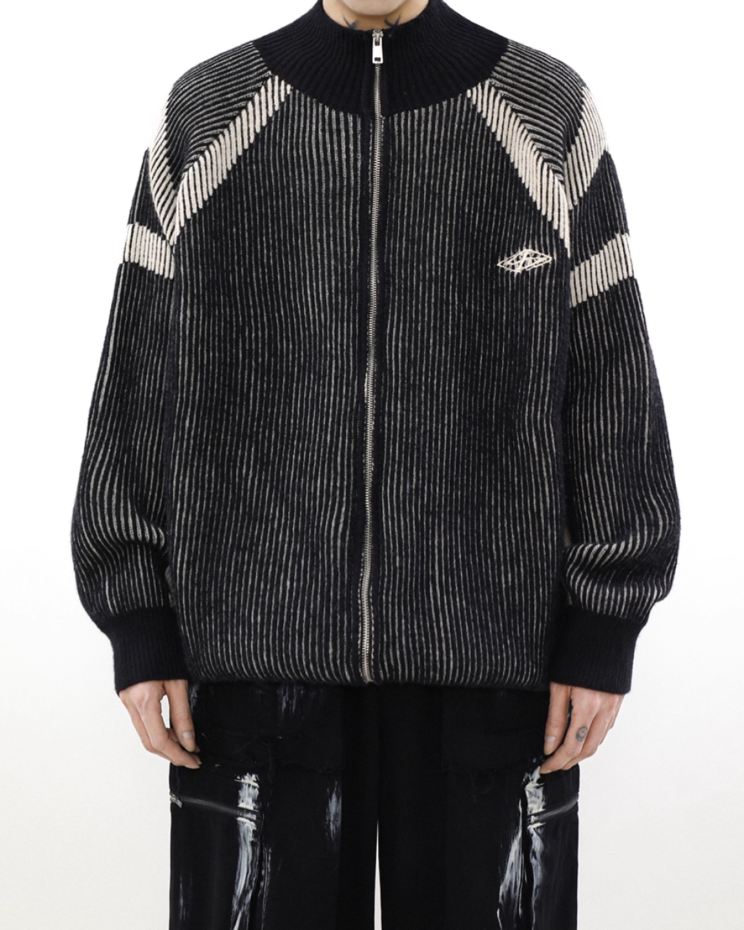 ダブルジップデザインドライバーズニット B0063