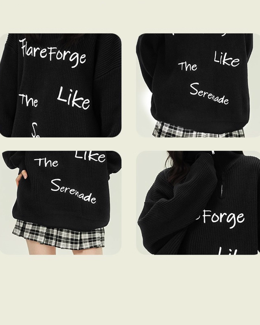 Short high neck zip knit B0076