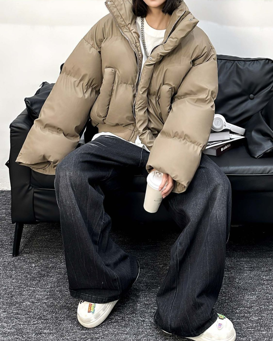 短丈ハイネックパデッドジャケット B0087