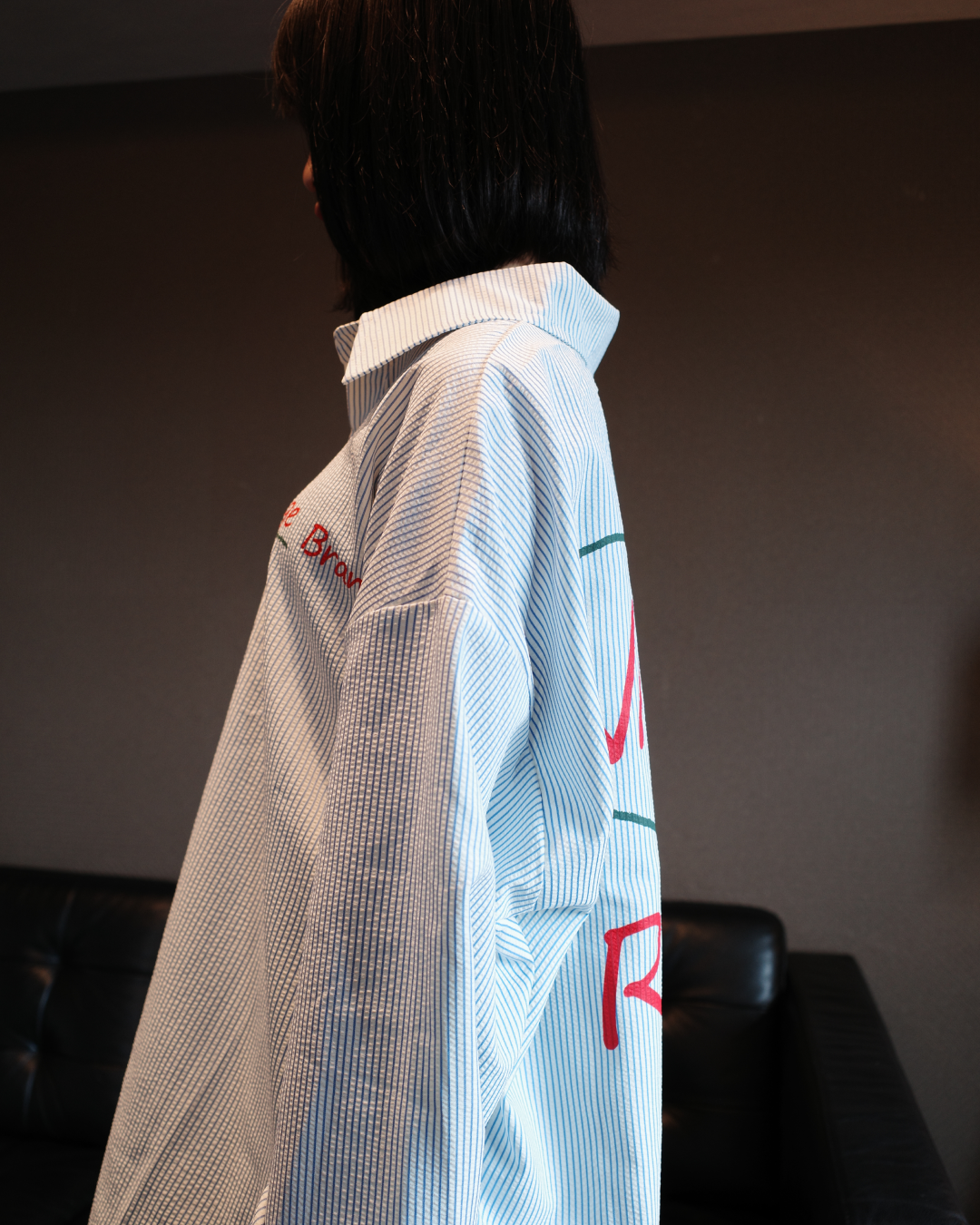 バックプリントストライプシャツ EM0002