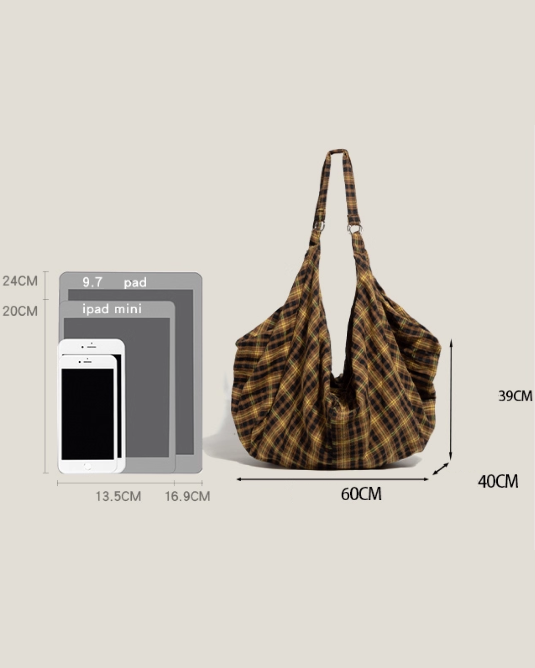 3wayジップチェックバッグ EM0003