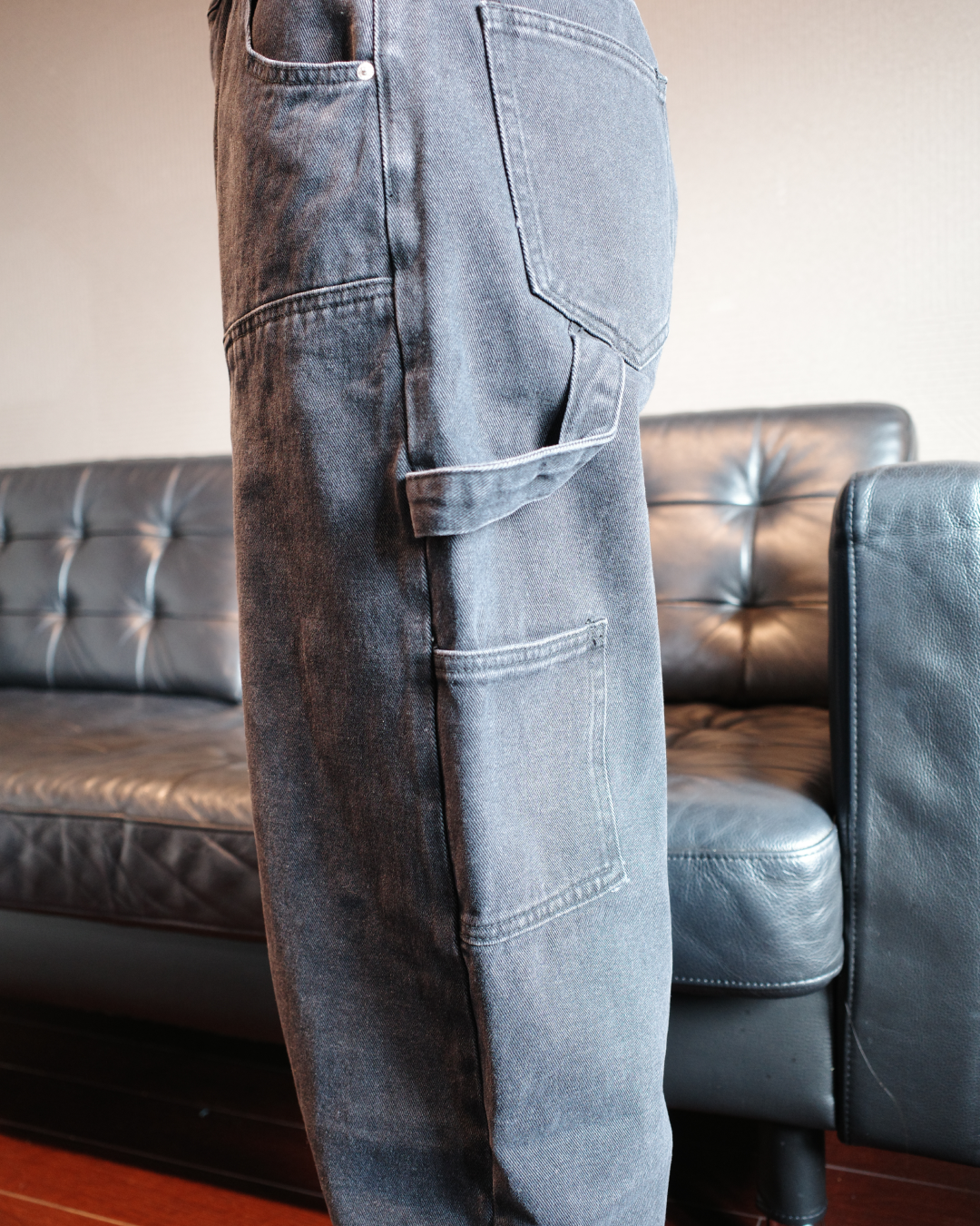 ダブルニーデニムパンツ EM0009