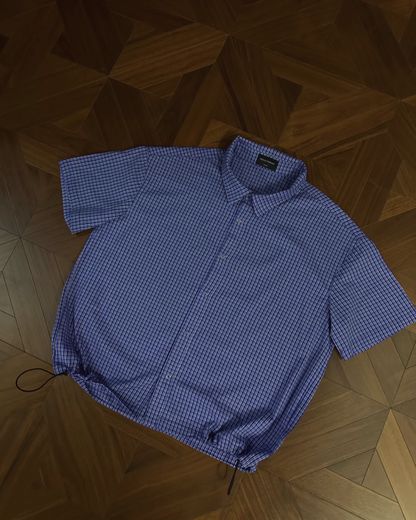 ドローコードブルーチェックシャツ B0008