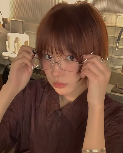 シルバーフレームメガネ B0011