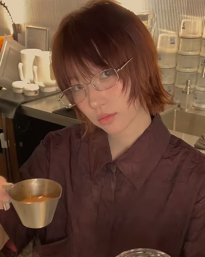 シルバーフレームメガネ B0011