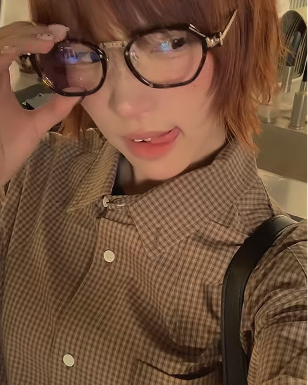 ブラウンチェックシャツ B0012