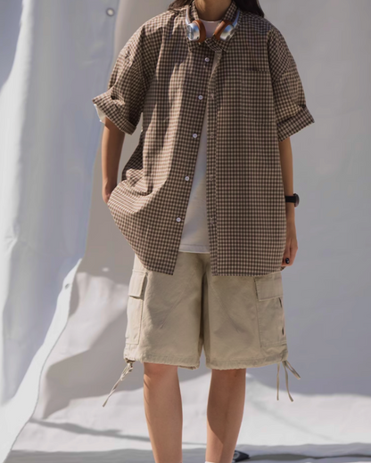 ブラウンチェックシャツ B0012