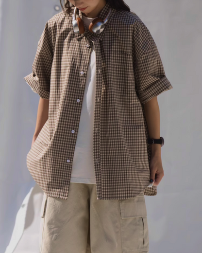 ブラウンチェックシャツ B0012
