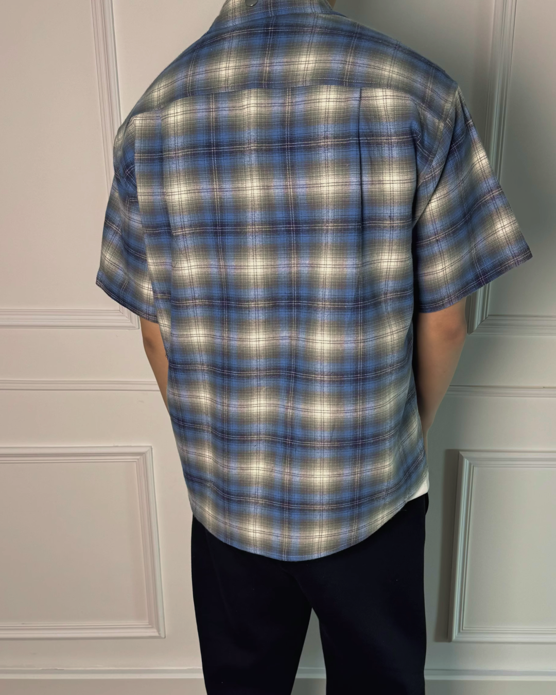 スナップボタンオンブレチェックシャツ B0013