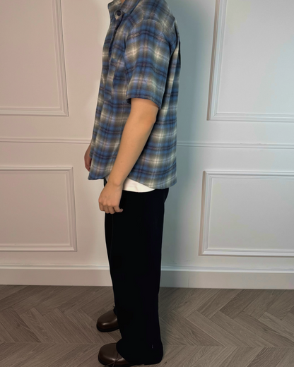 スナップボタンオンブレチェックシャツ B0013