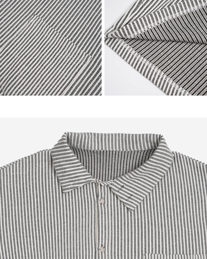 ストライプハイネックシャツ B0017