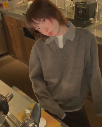 レイヤーカラーニット B0018