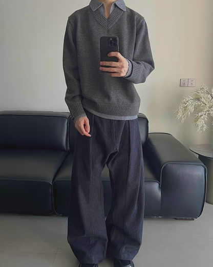 レイヤーカラーニット B0018