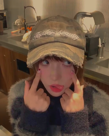 ダメージレタリング迷彩キャップ B0020