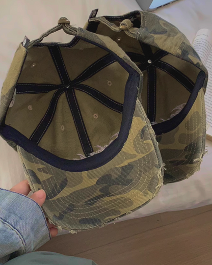 ダメージレタリング迷彩キャップ B0020