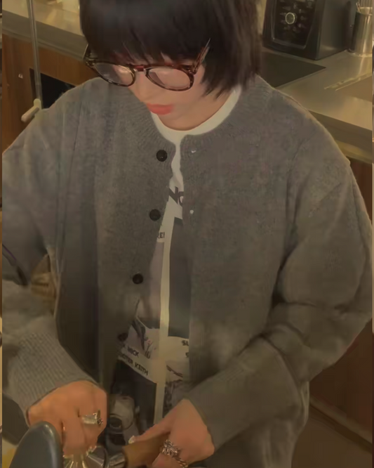 ラウンドネックニットカーディガン B0023