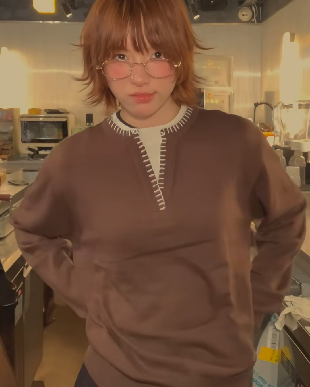 レイヤーネックストリングニットカーディガン B0024