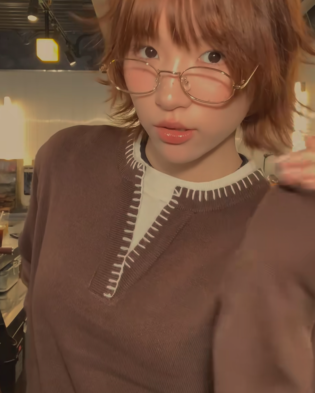 レイヤーネックストリングニットカーディガン B0024