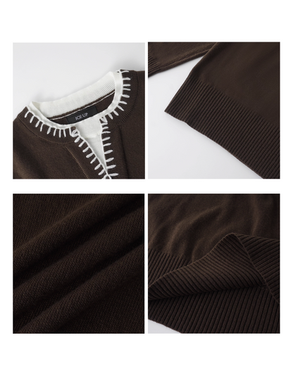 レイヤーネックストリングニットカーディガン B0024