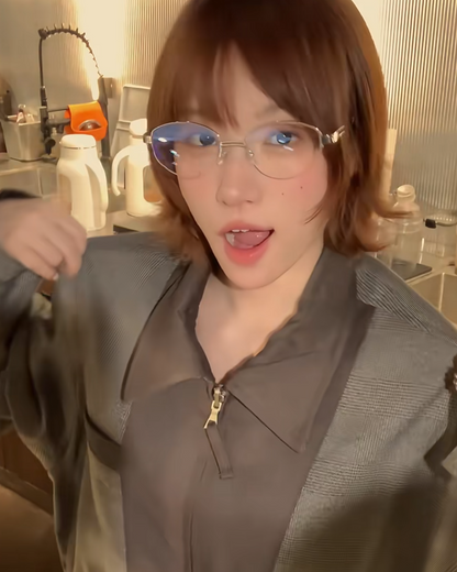 シルバーテンプルメガネ B0026