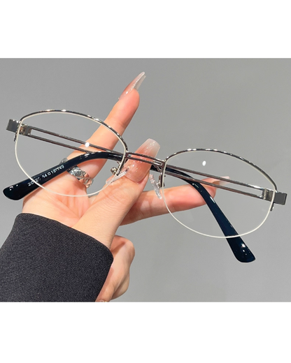 シルバーテンプルメガネ B0026