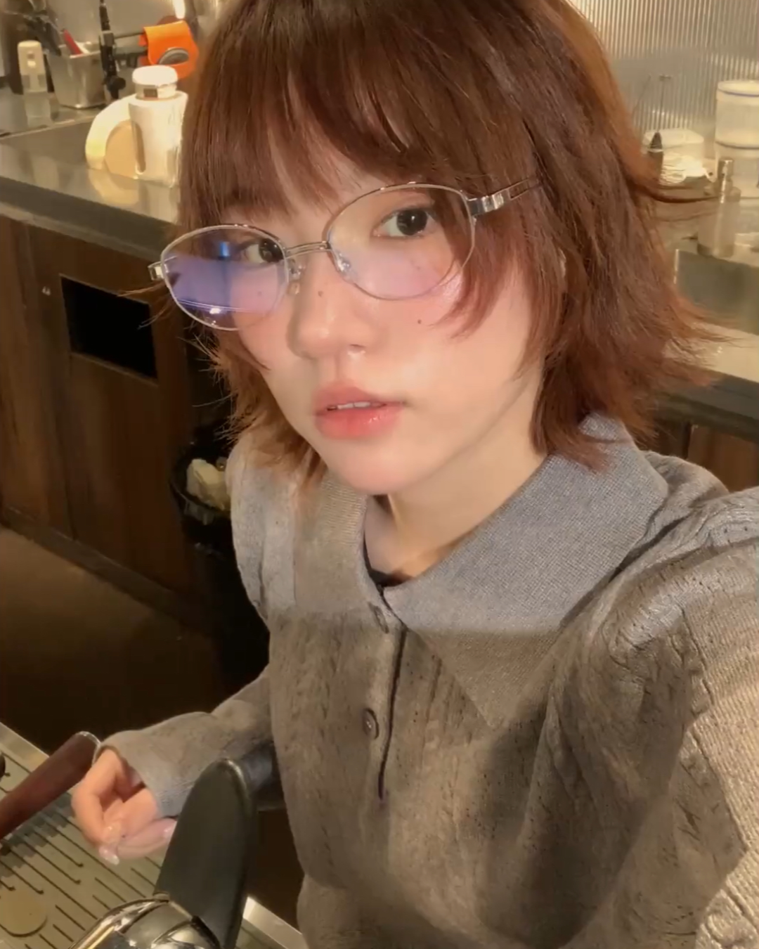 グレーポロニット B0028