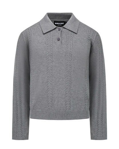 グレーポロニット B0028