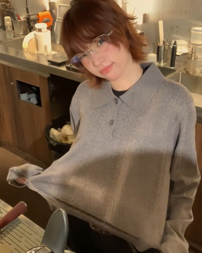 グレーポロニット B0028