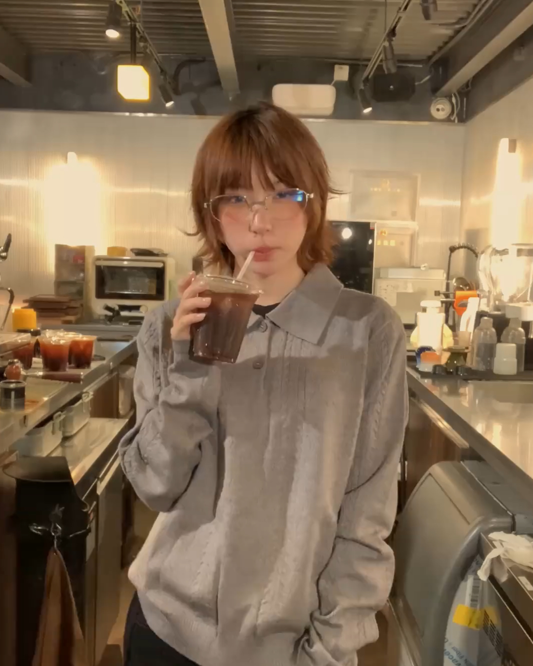 グレーポロニット B0028