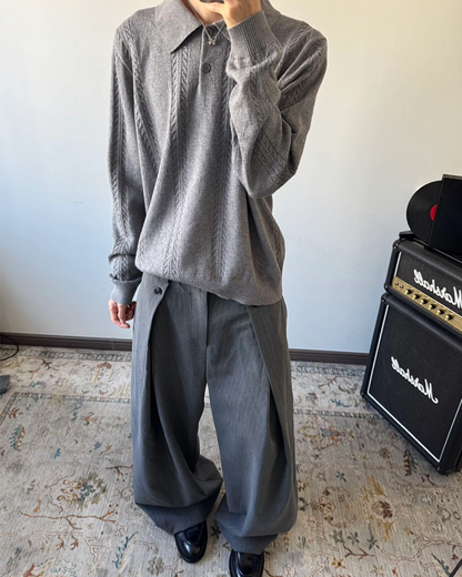 グレーポロニット B0028