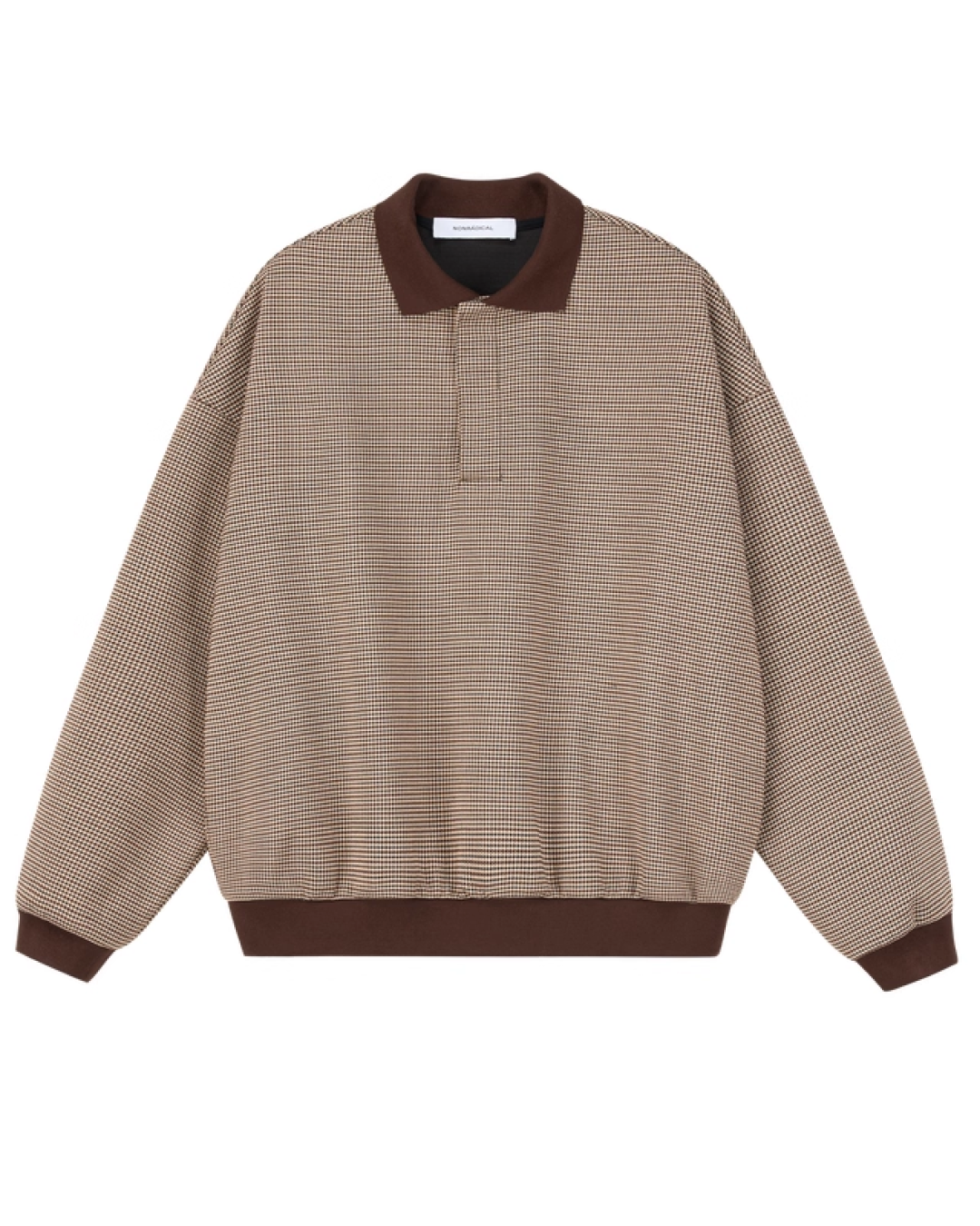 千鳥柄比翼ボタンポロスウェット B0031