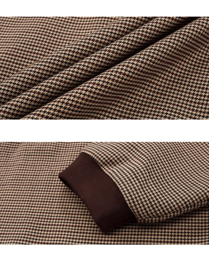 千鳥柄比翼ボタンポロスウェット B0031