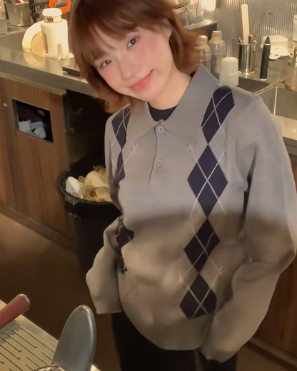 アーガイルポロニット B0032