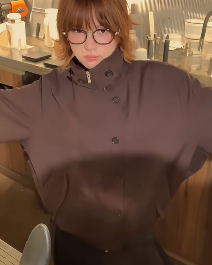 ハイネックボタンアウター B0035