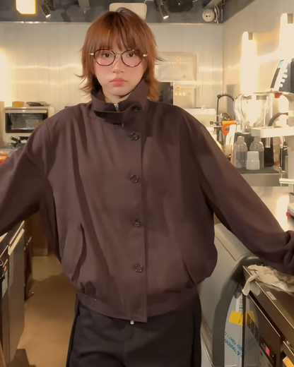 ハイネックボタンアウター B0035