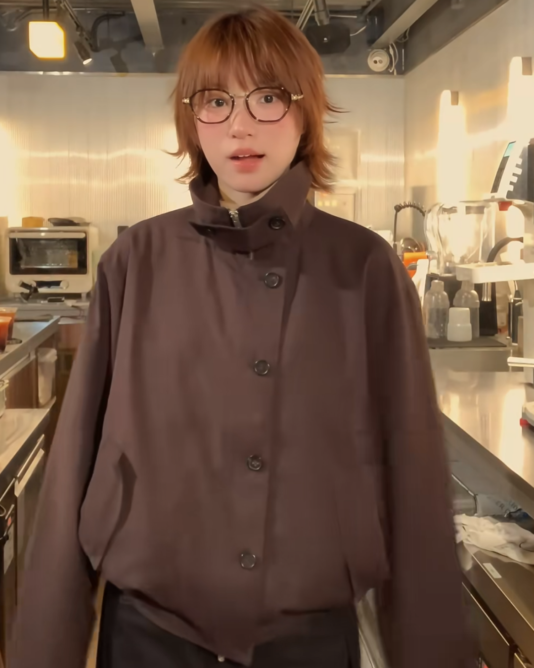 ハイネックボタンアウター B0035