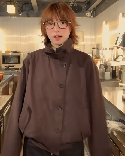 ハイネックボタンアウター B0035