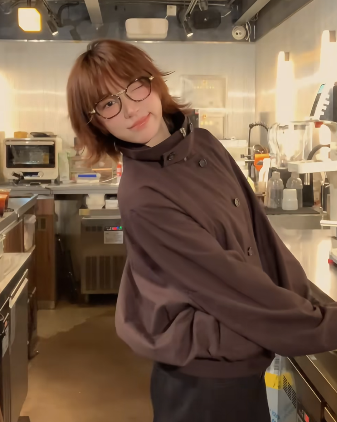 ハイネックボタンアウター B0035