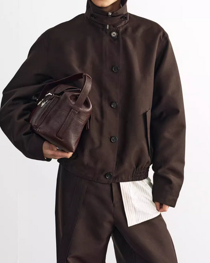 ハイネックボタンアウター B0035