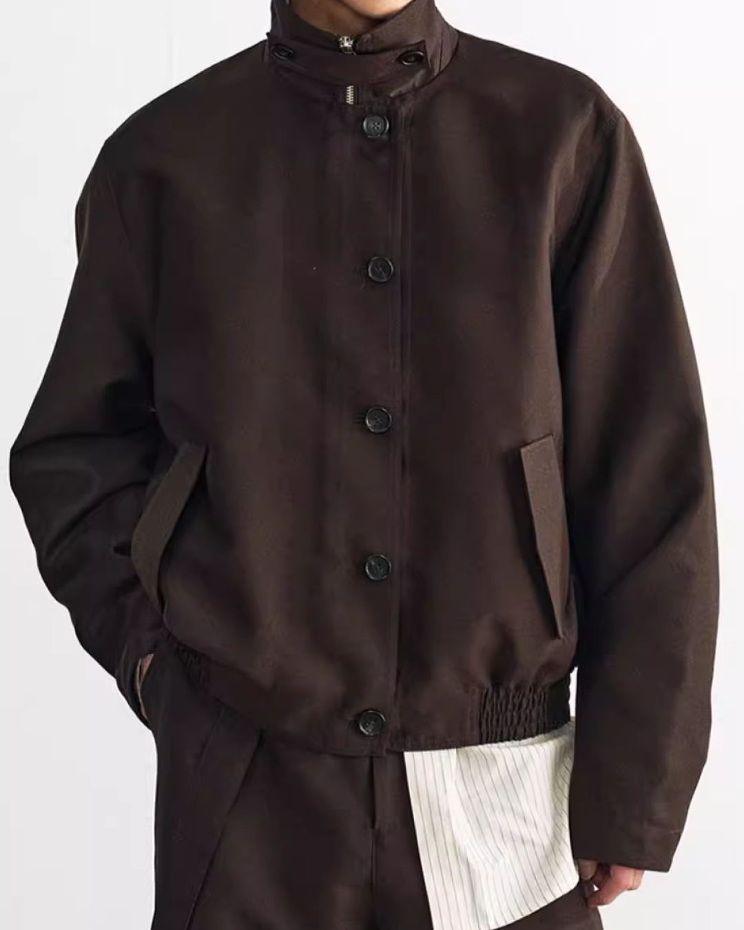 ハイネックボタンアウター B0035