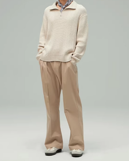 ケーブルハーフジップニット B0045