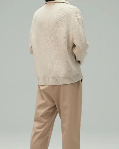 ケーブルハーフジップニット B0045