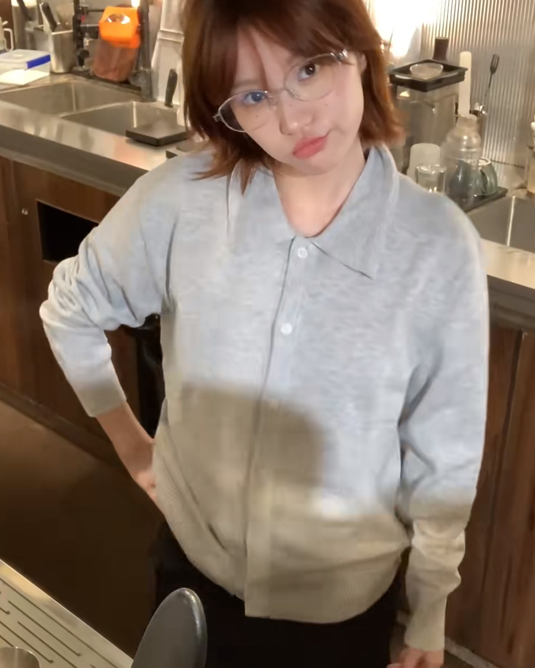 ニットボタンシャツ B0047