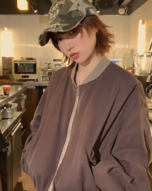 バイカラーショート丈ジップジャケット B0048