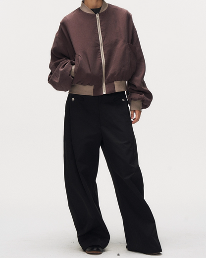 バイカラーショート丈ジップジャケット B0048