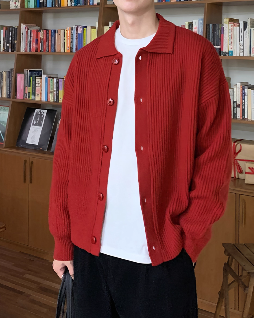 ニットボタンシャツ B0047