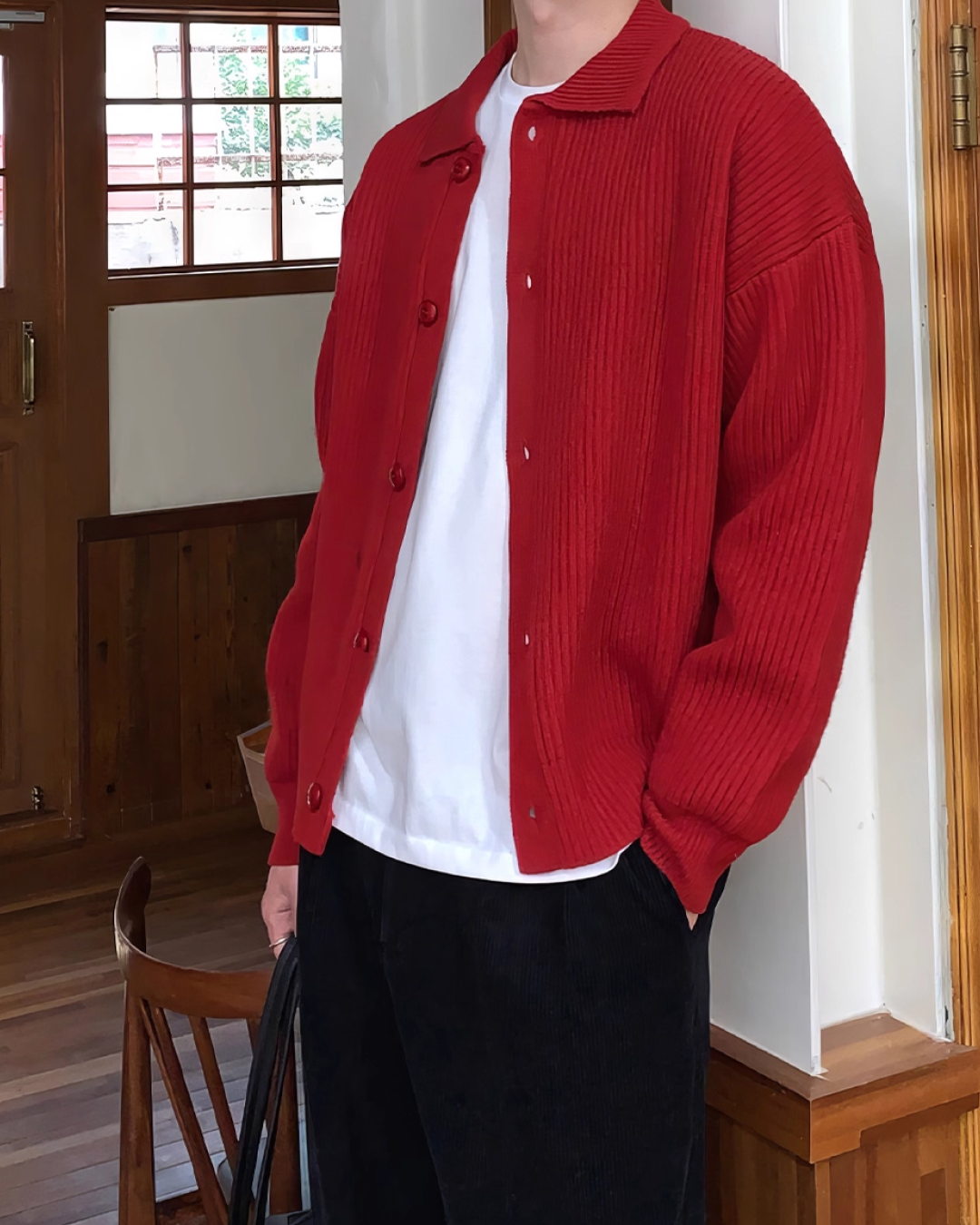 ニットボタンシャツ B0047